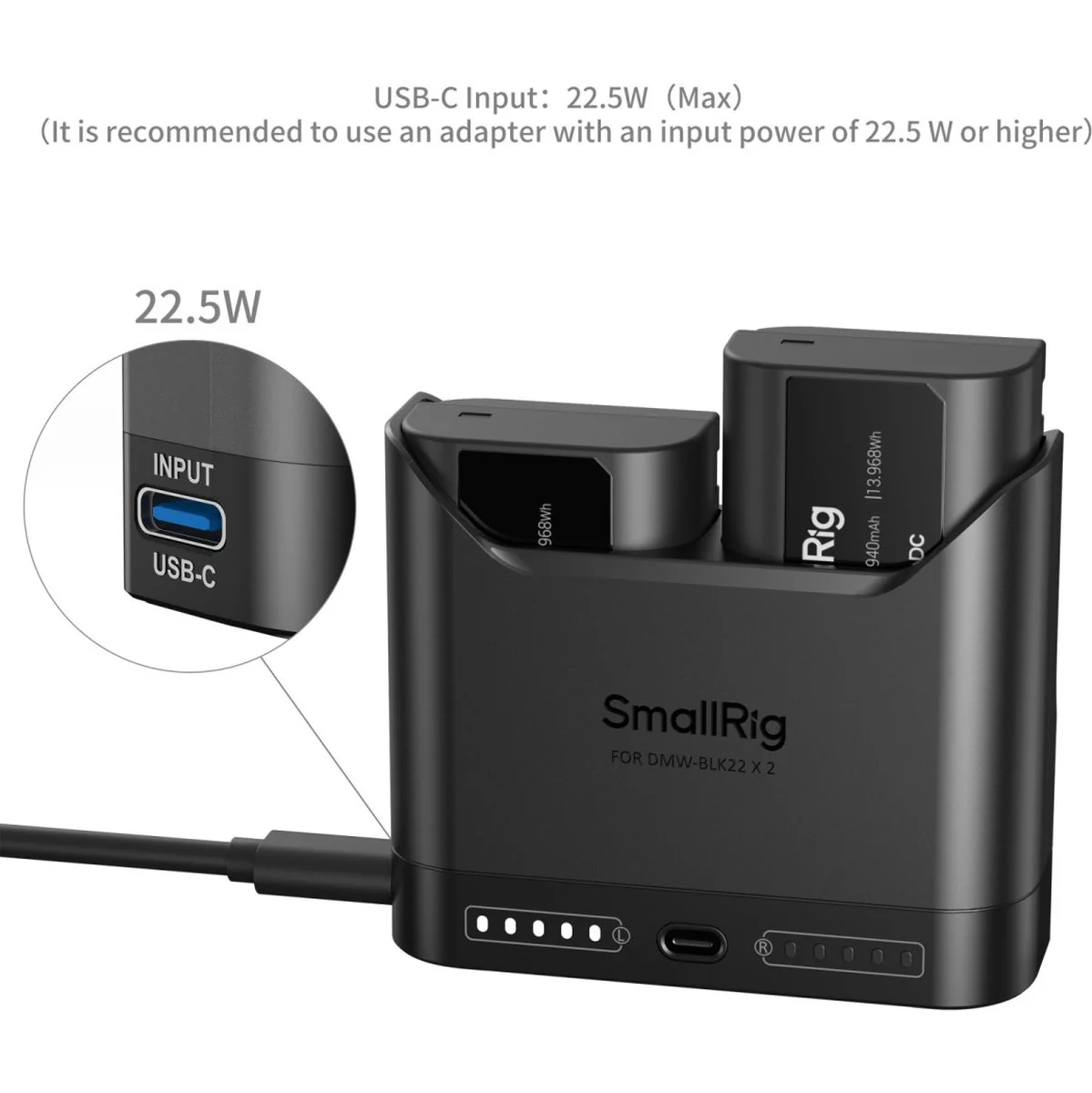 SmallRig 5487 Turbo Charging Kit For DMW-BLK22 Camera Batteries - Image 2
