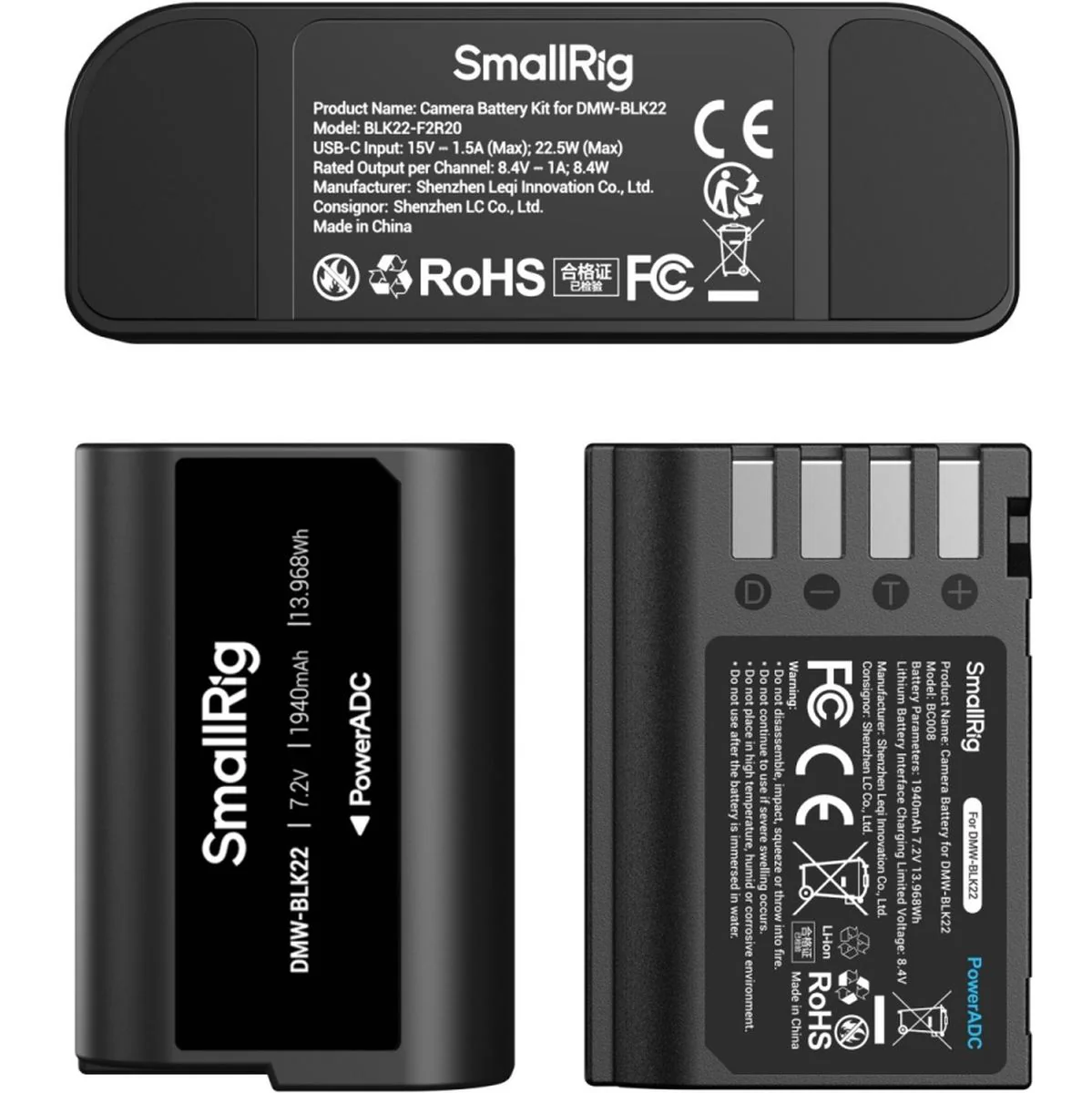 SmallRig 5487 Turbo Charging Kit For DMW-BLK22 Camera Batteries - Image 4