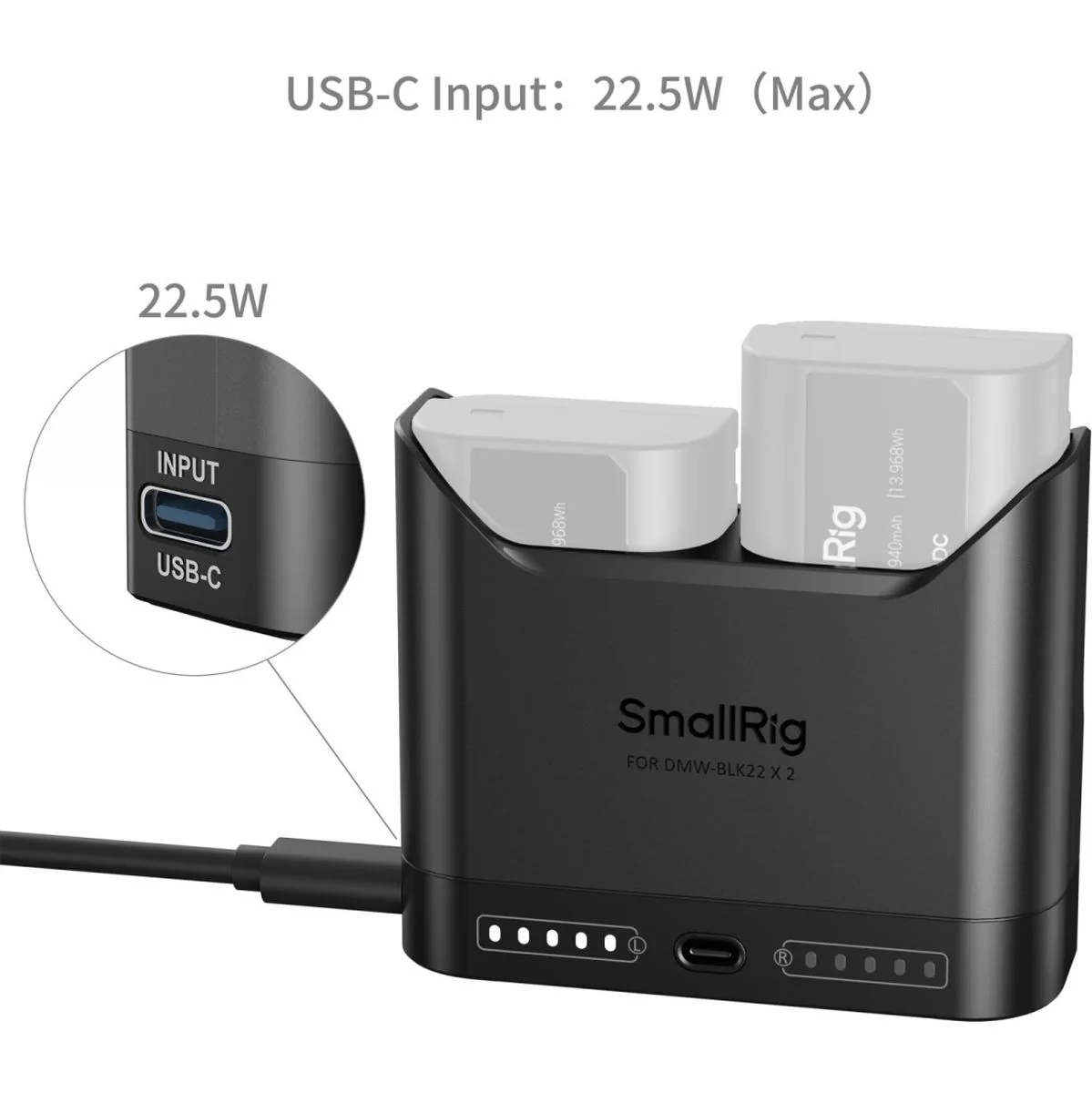 SmallRig 5492 Camera Battery Charger For DMW-BLK22 - Image 3