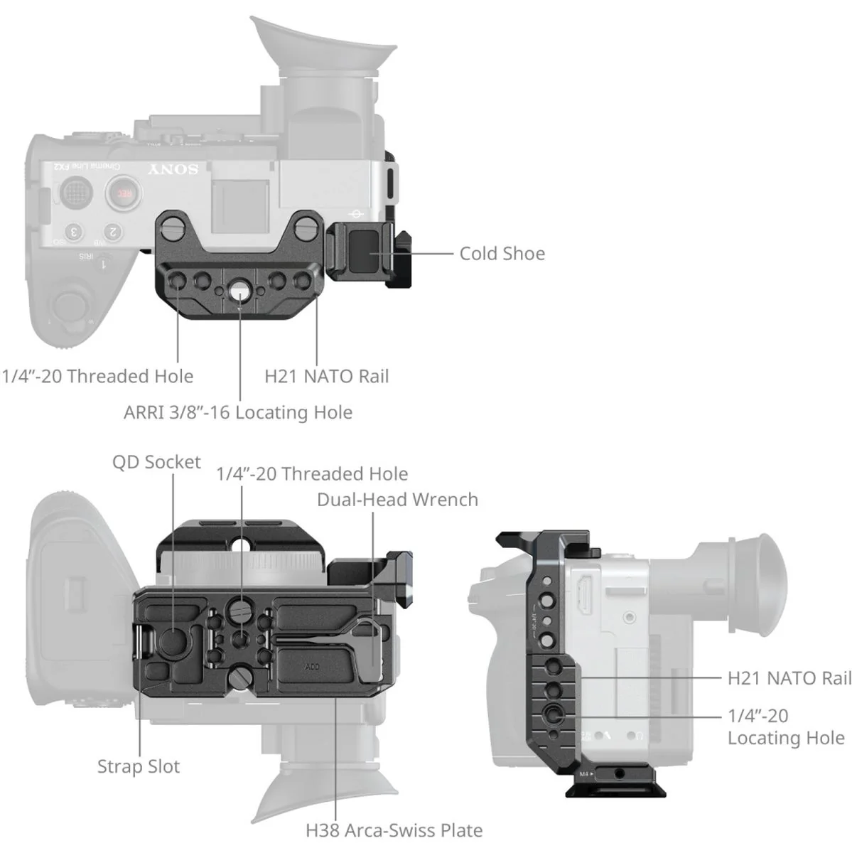 SmallRig 5591 Half Cage For Sony FX2 - Image 3