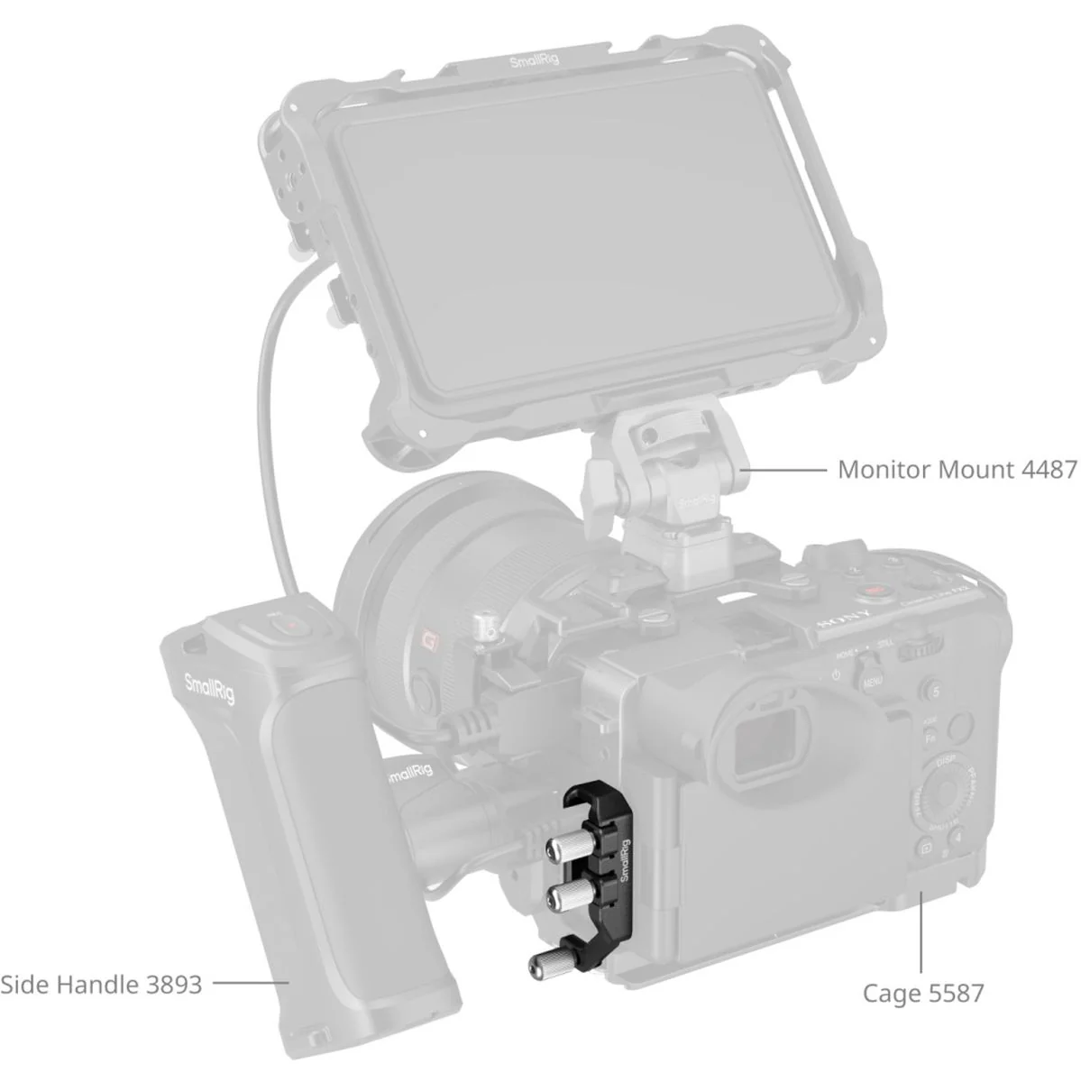 SmallRig 5592 USB-C & Multi Cable Clamp For Cages For Sony FX2 - Image 4