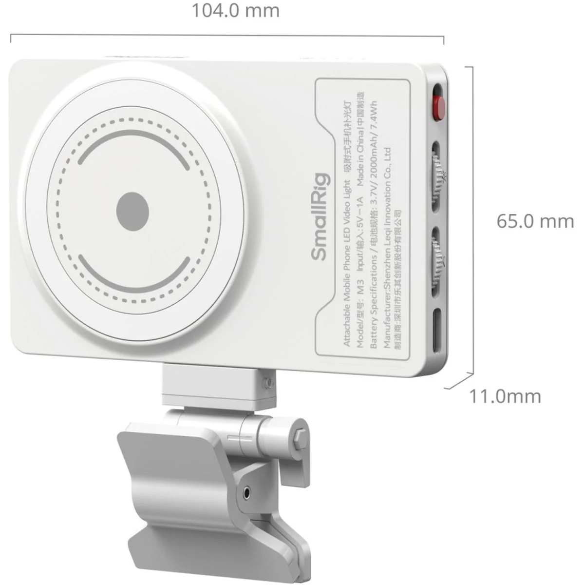 SmallRig 5640 M3 Attachable Mobile Phone LED Video Light (White) - Image 4
