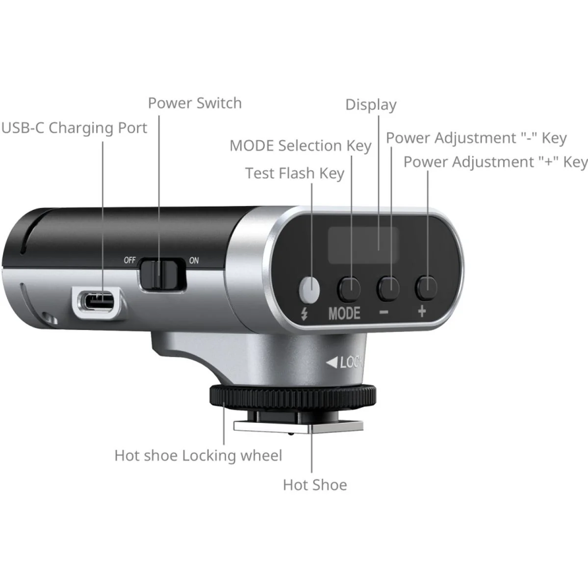 SmallRig 5818 RS20 Mini Speedlite Flash (Silver) - Image 4