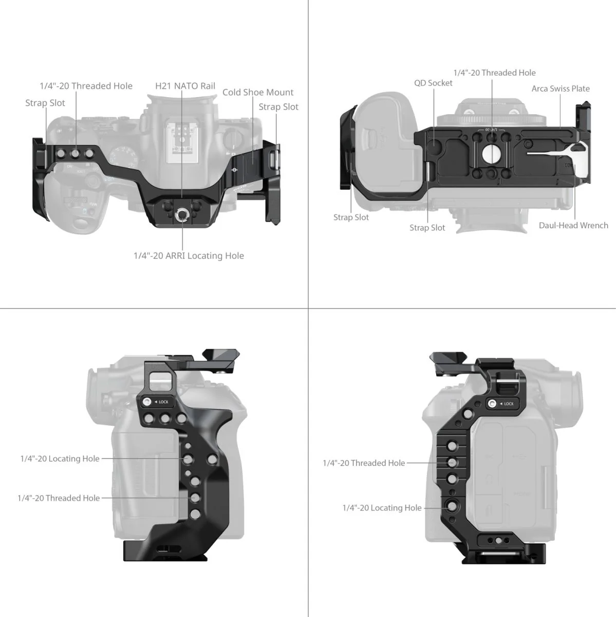 SmallRig 5954 Hawklock Quick Release Cage For Canon EOS R6 MkIII / R6 MkII - Image 4