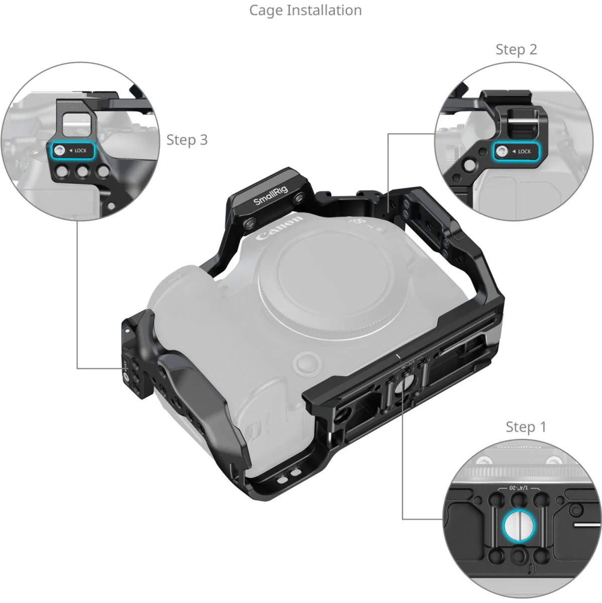 SmallRig 5954 Hawklock Quick Release Cage For Canon EOS R6 MkIII / R6 MkII - Image 5