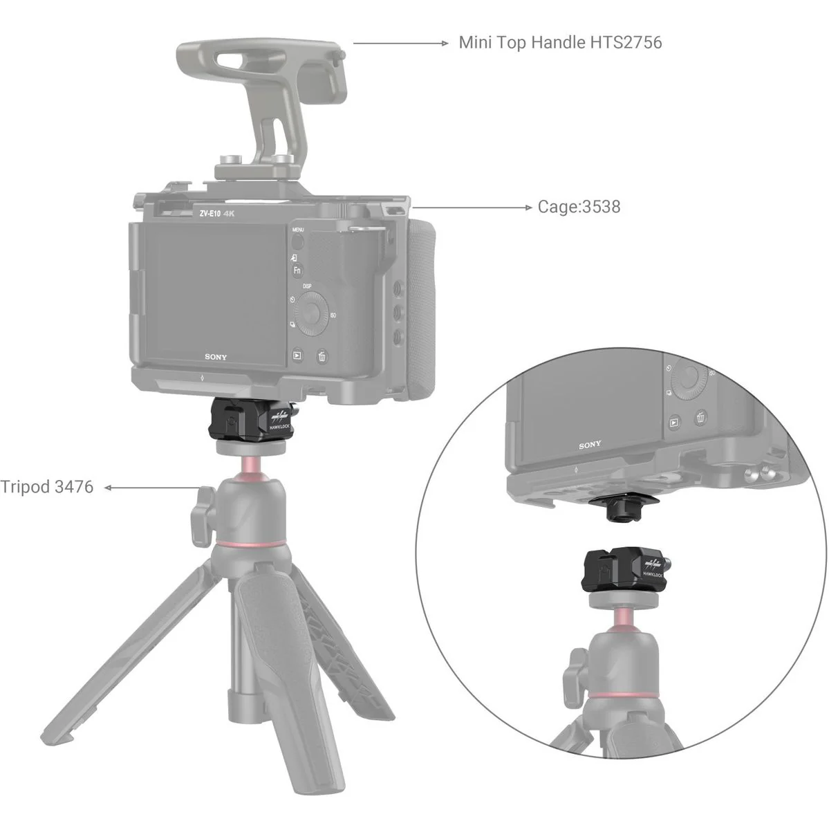 SmallRig Drop-In Hawklock Universal Mini Quick Release Plate - Image 4