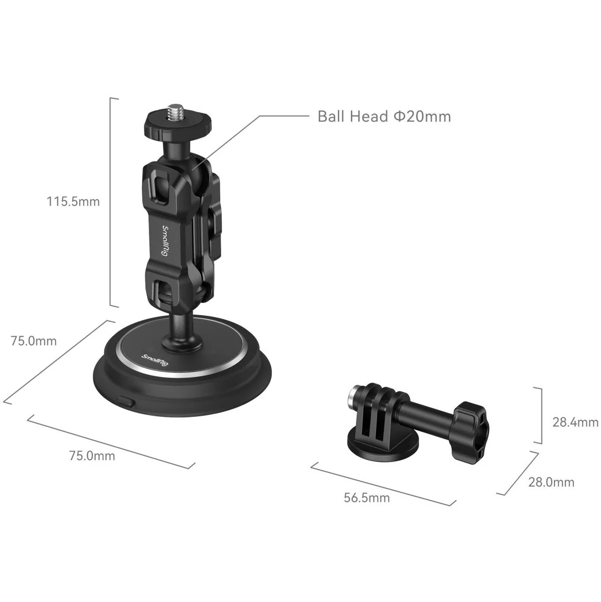 SmallRig 4466 Magic Arm Magnetic Suction Cup Mounting Kit For Action Cameras - Image 2
