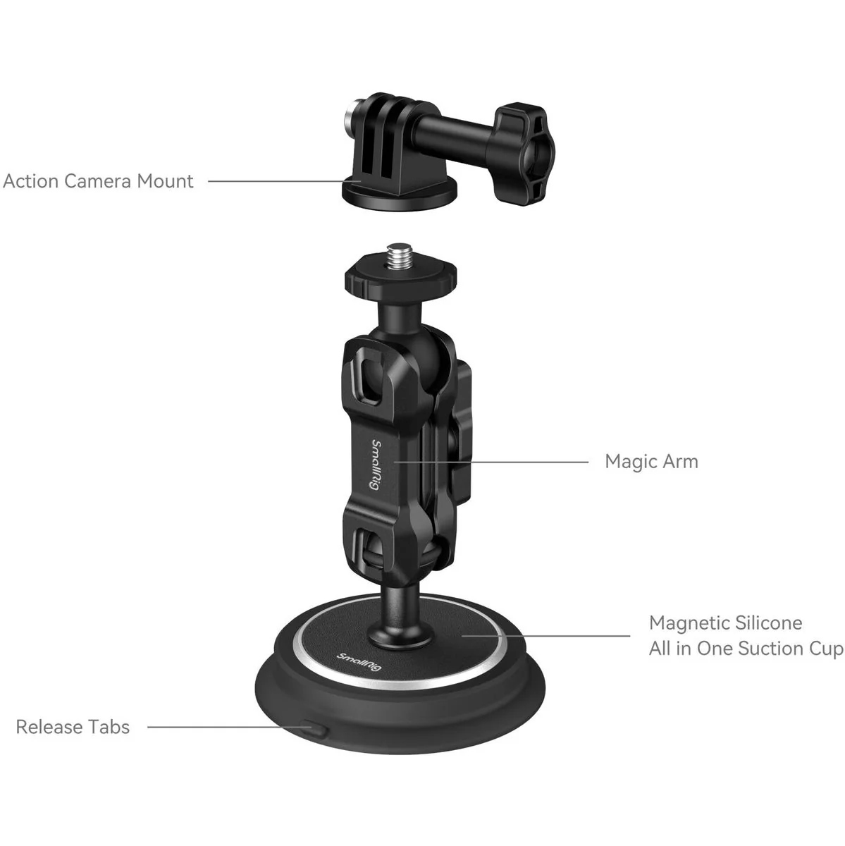 SmallRig 4466 Magic Arm Magnetic Suction Cup Mounting Kit For Action Cameras - Image 4