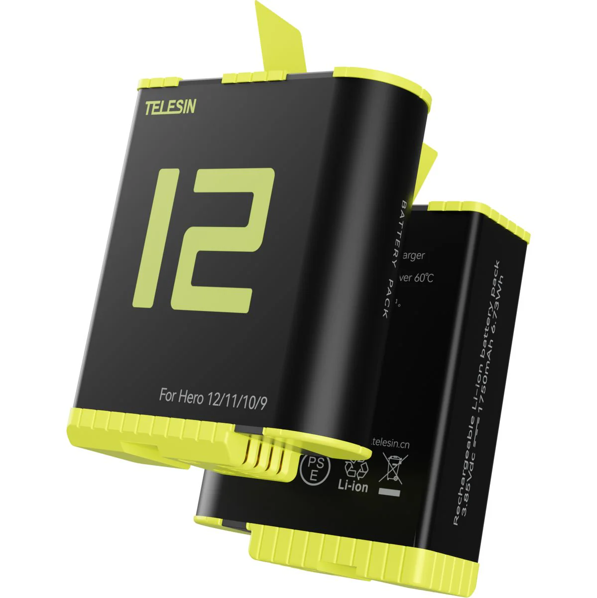 Telesin Battery For GoPro Hero 9/10/11/12 1750 MAh - Image 2