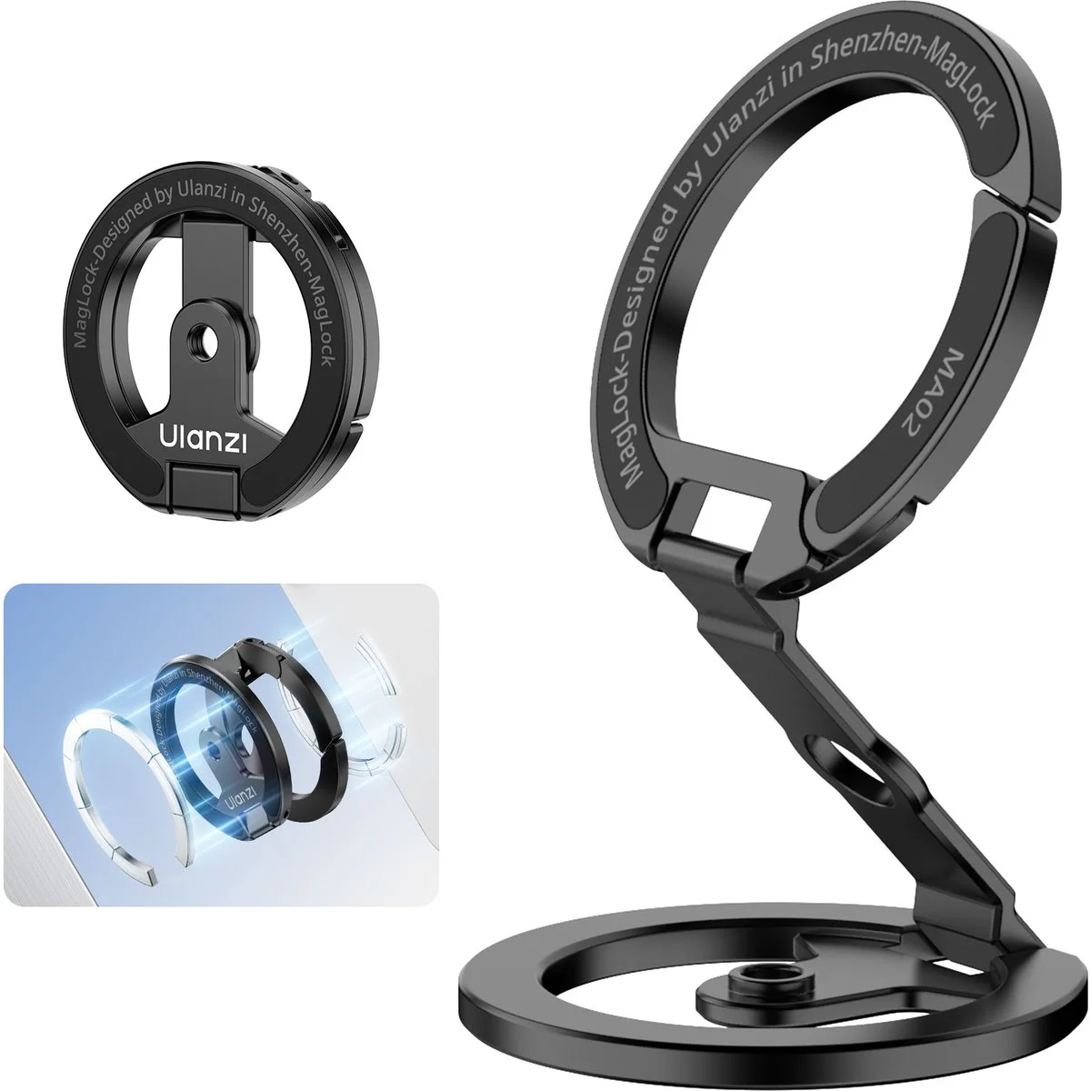 Ulanzi MA02 Maglock Dual Magnetic Phone Holder - Silver
