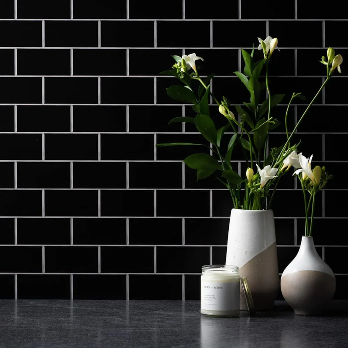V-Flat World White Subway Tile/Ebony Subway Tile - XL - Image 5